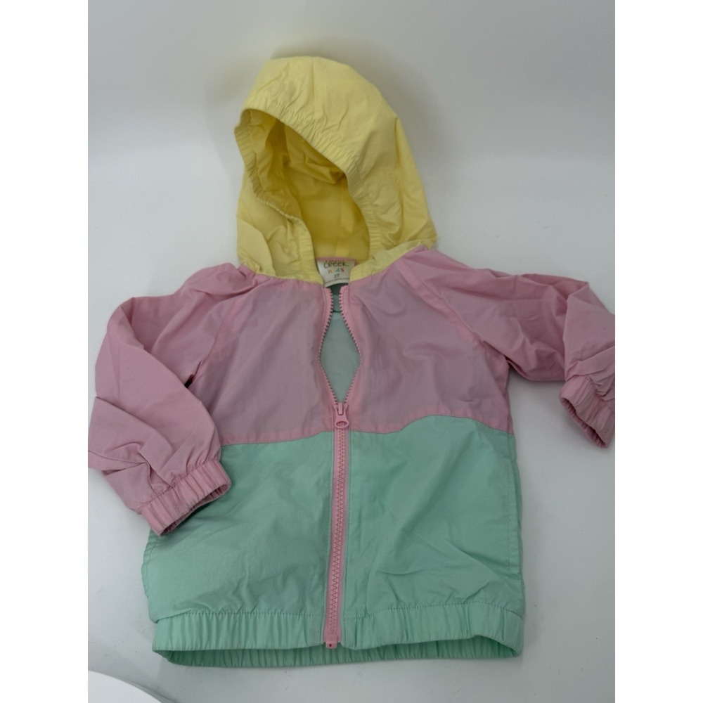 Vintage Inspired Pastel Colorblock Toddler Windbreaker Sz 2T Falls Creek
